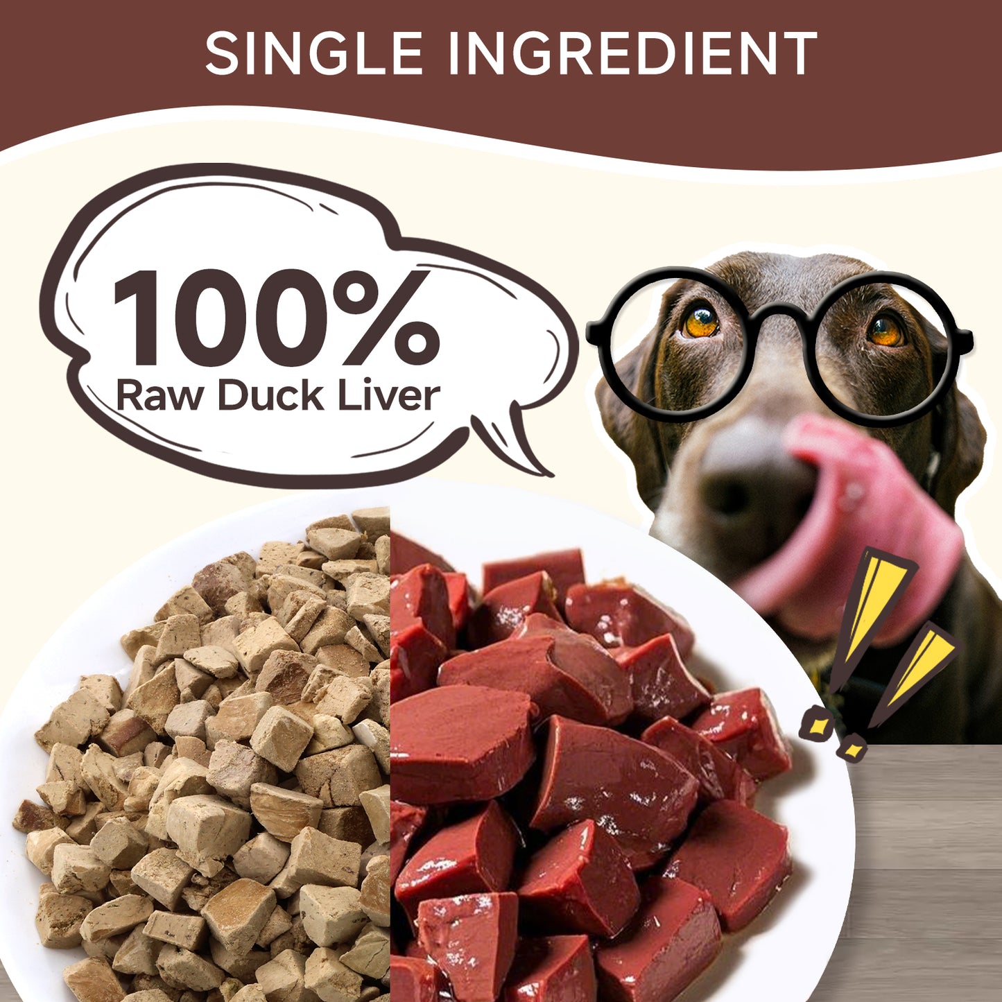 HUWZZE Freeze Dried Duck Liver Treats for Cats & Dogs, Single Ingredient All Natural Dog Treats Snacks-Grain Free Pet Food Perfect for Training 4.9 oz