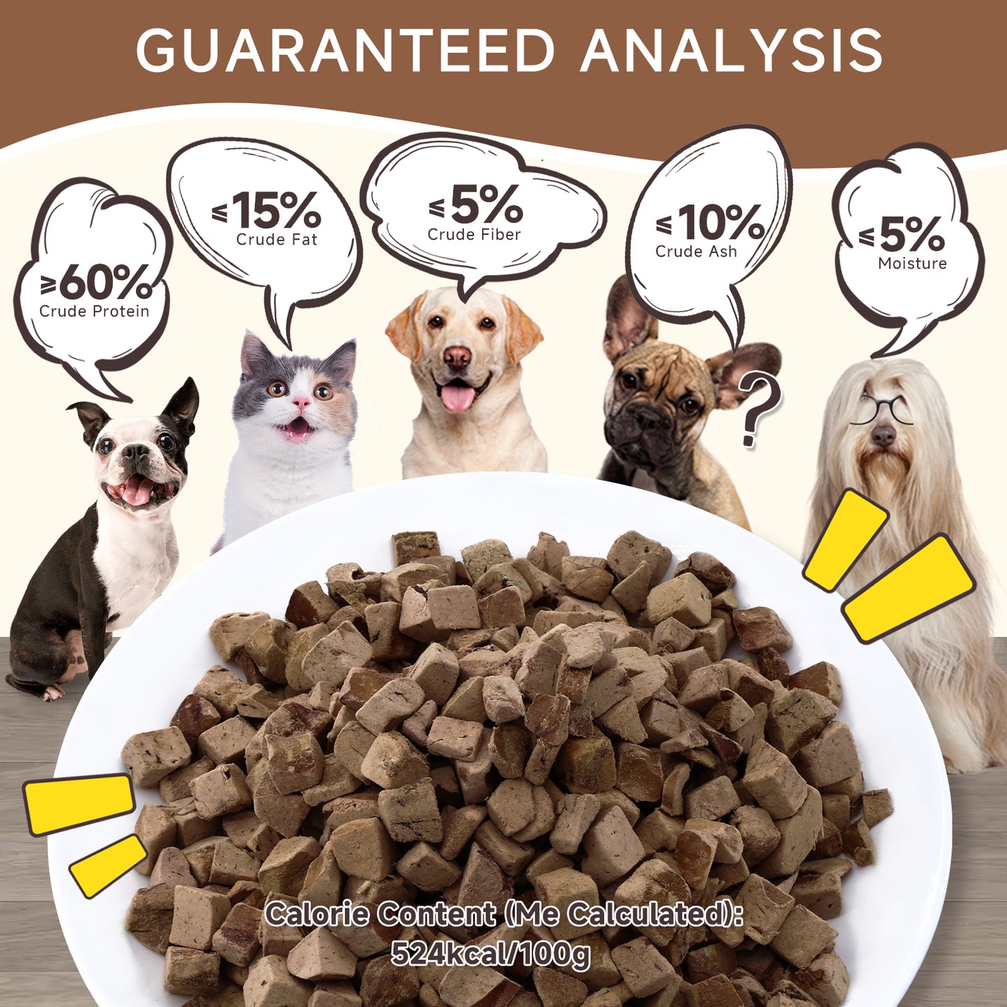 HUWZZE Freeze Dried Chicken Liver Treats for Cats & Dogs, Single Ingredient All Natural Dog Treats Snacks-Grain Free Pet Food Perfect for Training 4.6 oz