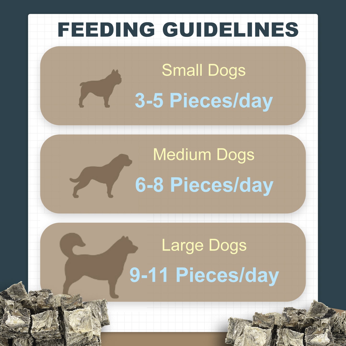 HUWZZE Codfish Skin Cubes for Dogs, Grain Free Dog Treats Chewy Snacks, Rich in Omega-3 and Protein 8.8 oz