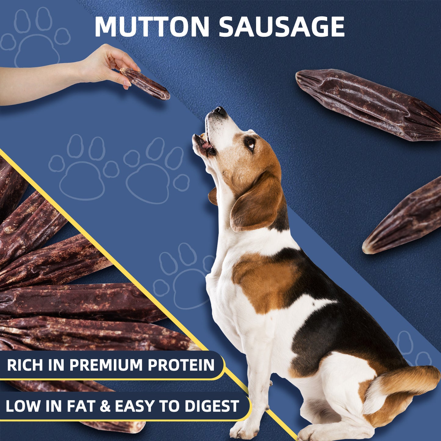 HUWZZE Mutton Sausage for Dogs & Cats, Human Grade Dog Treats Snacks 14.1 oz
