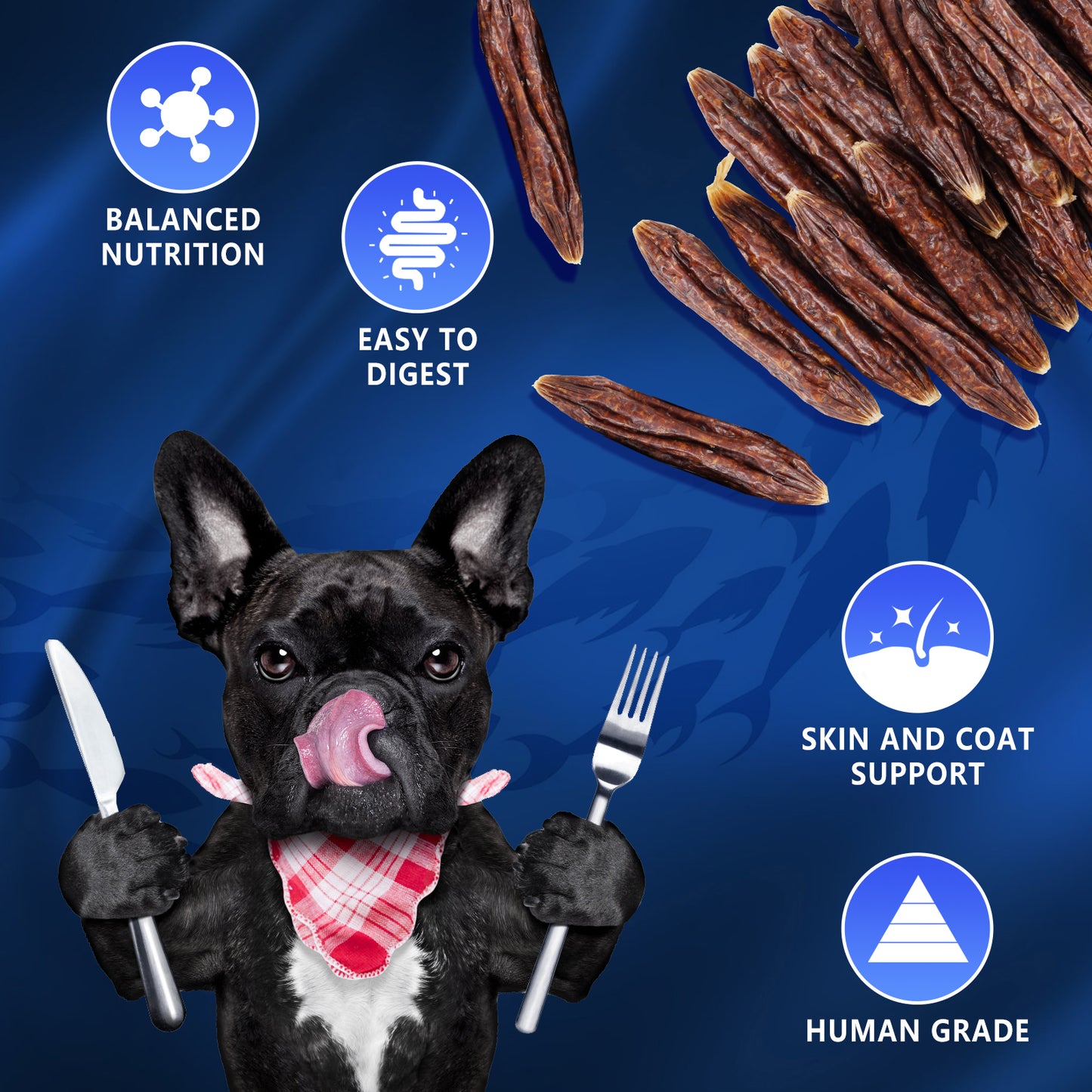 HUWZZE Salmon Sausage for Dogs & Cats, Human Grade Dog Treats Snacks 14.1 oz
