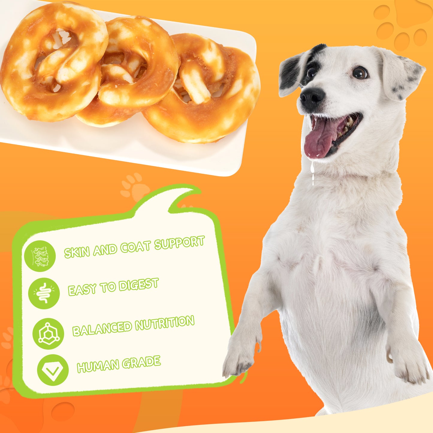 HUWZZE Chicken Wrapped Rawhide Pretzel for Dogs, Long Lasting Dog Treats Chewy Snacks for Medium Large Dogs 8.8 oz