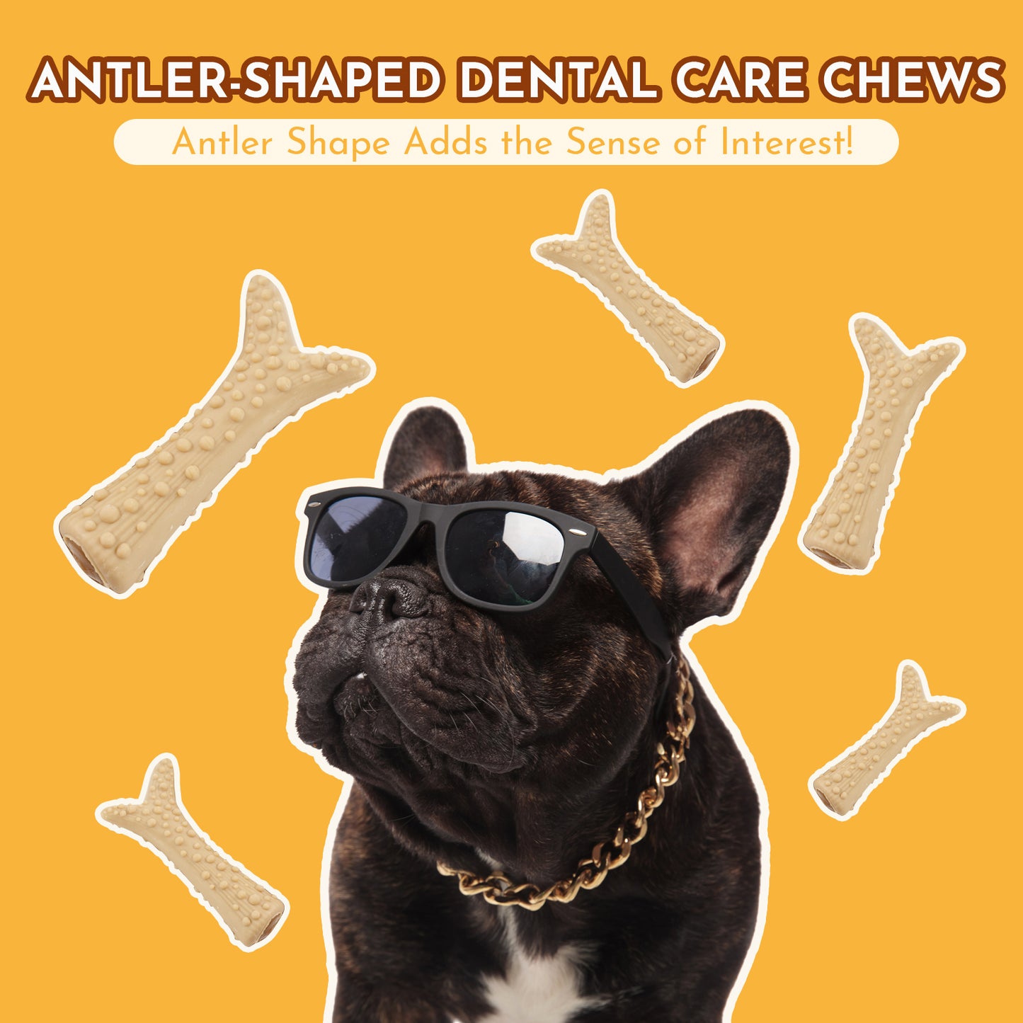 HUWZZE Dental Chews for Dogs, Chicken Flavor Dental Dog Treats Chewy Snacks, Oral Care and Hygiene Chews 18.2 oz