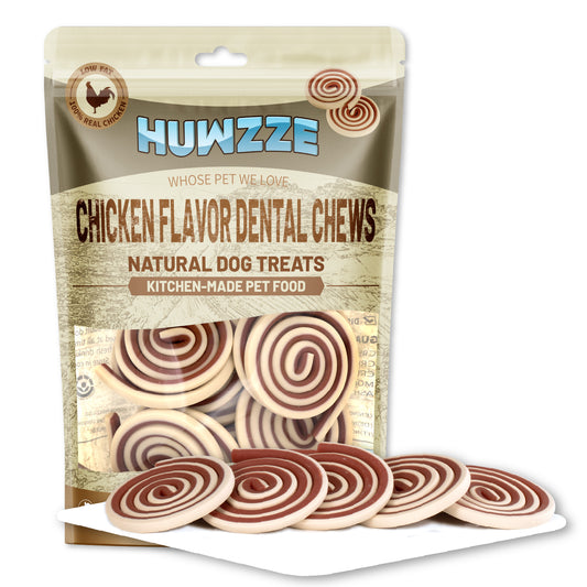 HUWZZE Dental Chews for Dogs, Chicken Flavor Dental Dog Treats Chewy Snacks, Oral Care and Hygiene Chews 22.9 oz