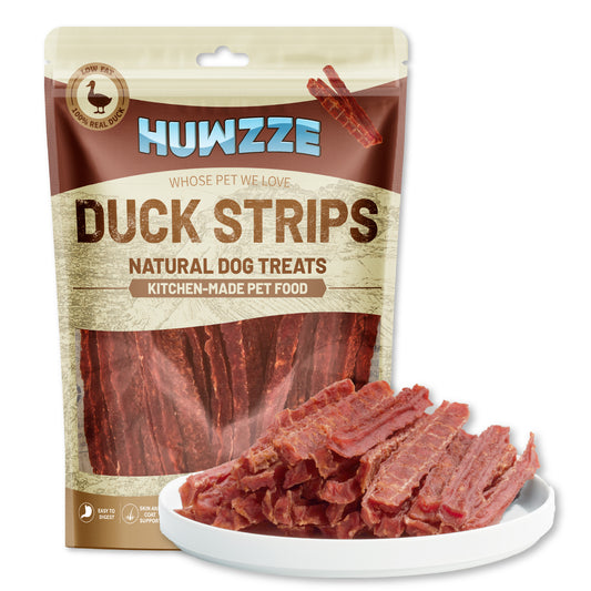 HUWZZE Duck Strips for Dogs & Cats, Grain Free Dog Training Treats, Rawhide Free Chewy Snacks 14.1 oz