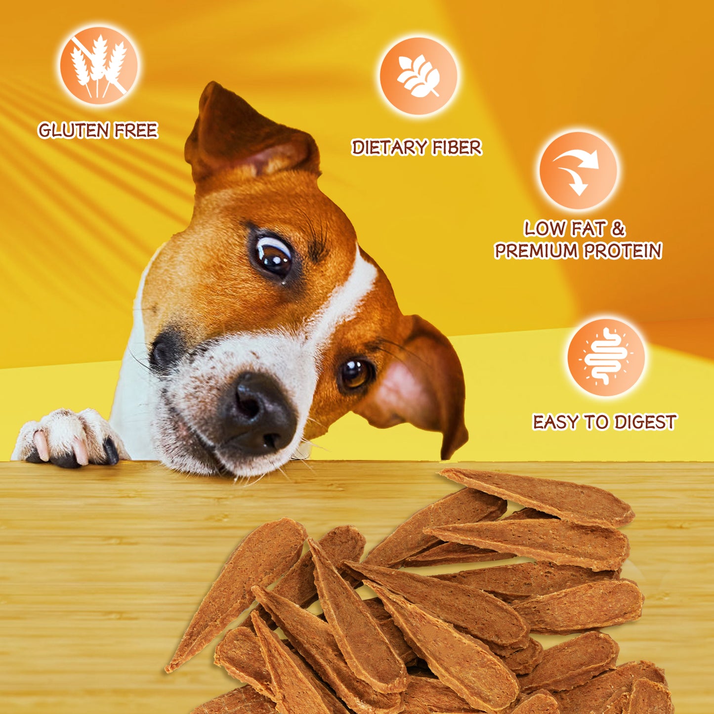HUWZZE Chicken Jerky for Dogs & Cats, Natural Dog Treats Made with Real Chicken Breast 14.1 oz