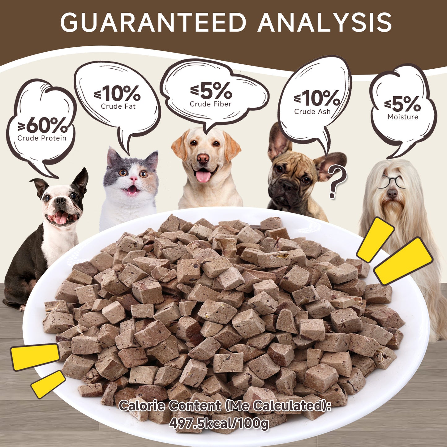 HUWZZE Freeze Dried Lamb Liver Treats for Cats & Dogs, Single Ingredient All Natural Dog Treats Snacks-Grain Free Pet Food Perfect for Training 6.2 oz