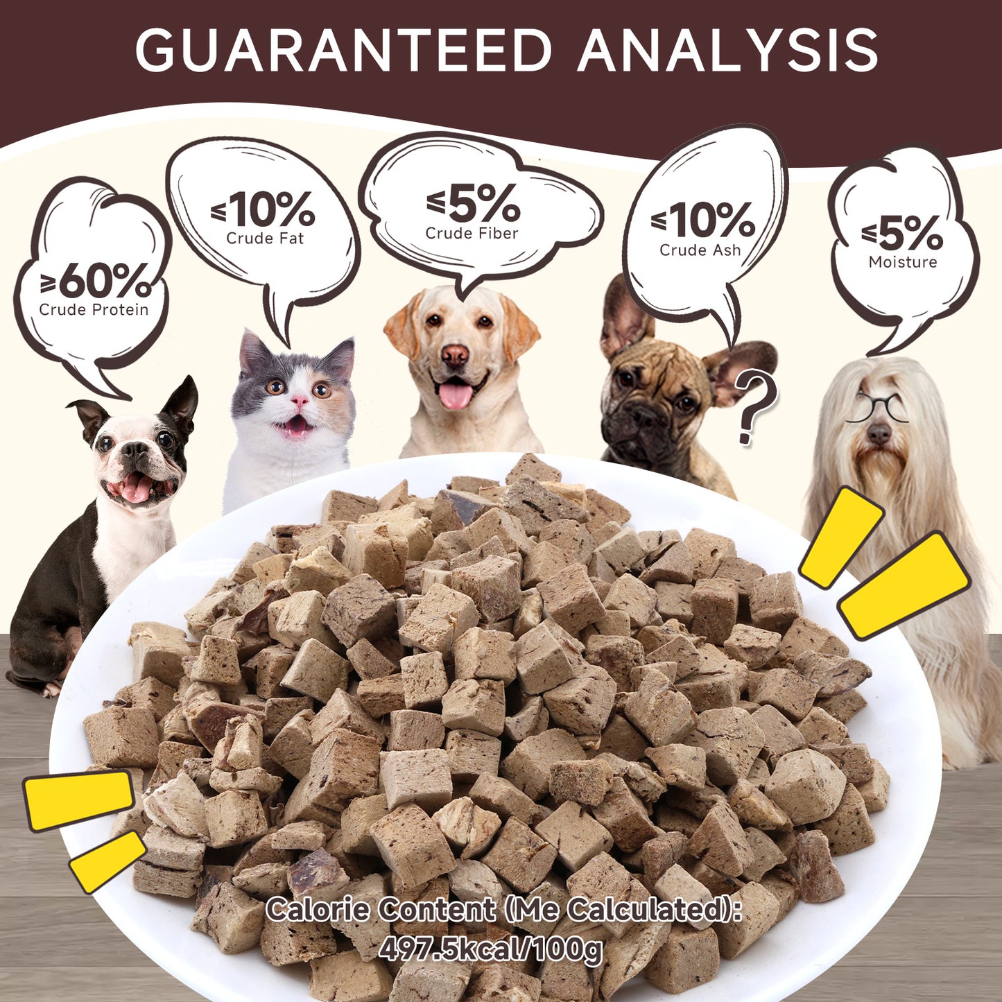 HUWZZE Freeze Dried Beef Liver Treats for Cats & Dogs, Single Ingredient All Natural Dog Treats Snacks-Grain Free Pet Food Perfect for Training 4.9 oz