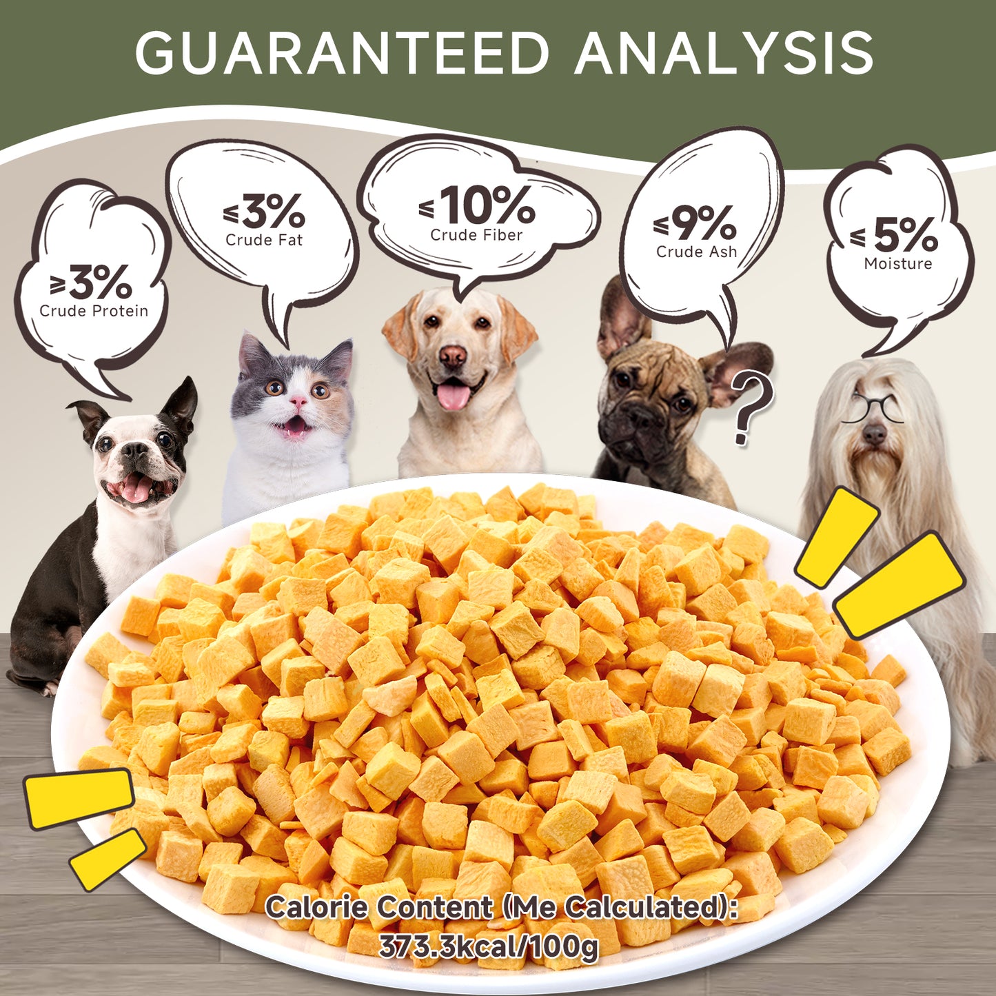 HUWZZE Freeze Dried Organic Pumpkin Treats for Cats & Dogs, Single Ingredient All Natural Dog Treats Snacks-Diabetic Friendly Pet Food Perfect for Training 1.9 oz