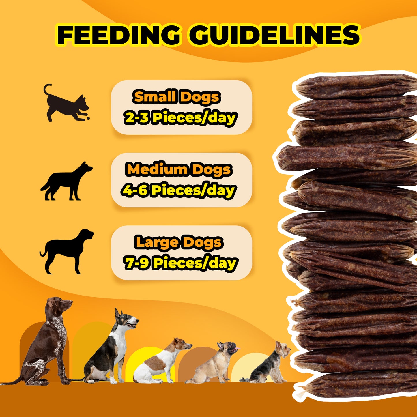 HUWZZE Duck Sausage for Dogs & Cats, Human Grade Dog Treats Snacks 14.1 oz