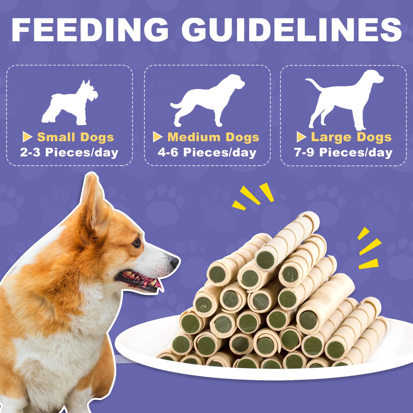 HUWZZE Dental Chews for Dogs, Chicken Spinach Dental Sticks Dog Treats Chewy Snacks, Oral Care and Hygiene Chews 24.7 oz
