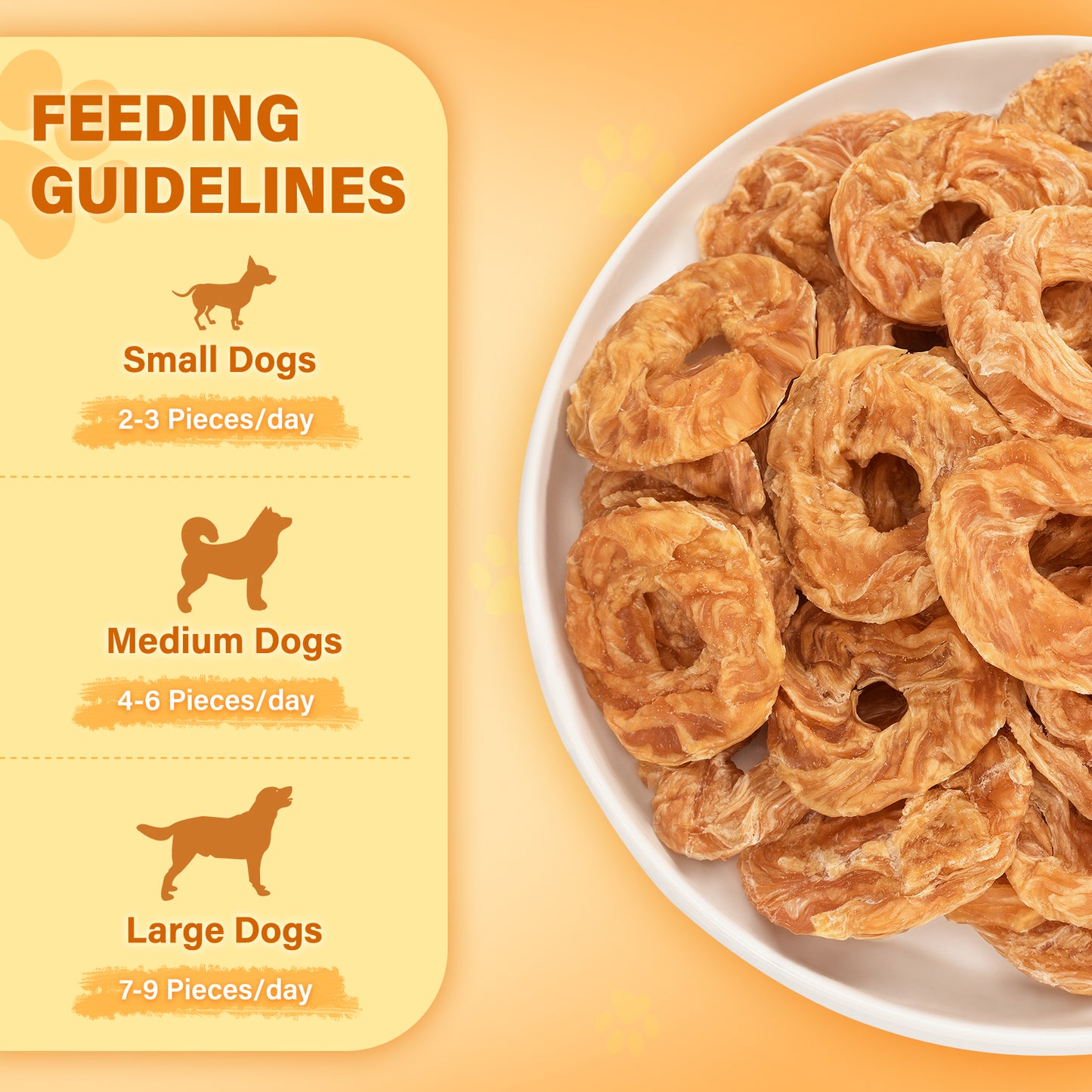 HUWZZE Chicken Rings for Dogs & Cats, High Protein Dog Treats Chewy Snacks, Grain Free Chicken Jerky 14.1 oz