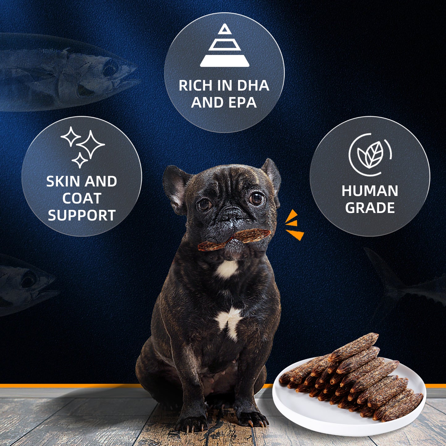 HUWZZE Tuna Sausage for Dogs & Cats, Human Grade Dog Treats Snacks 14.1 oz