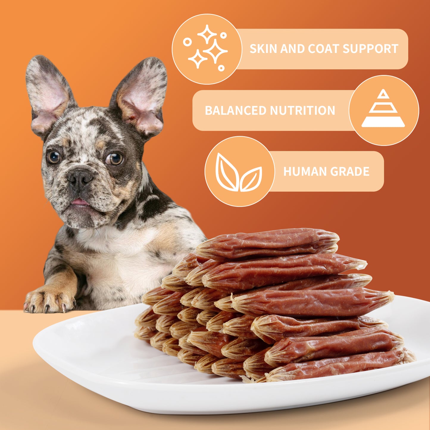 HUWZZE Chicken Sausage for Dogs & Cats, Human Grade Dog Treats Snacks 14.1 oz