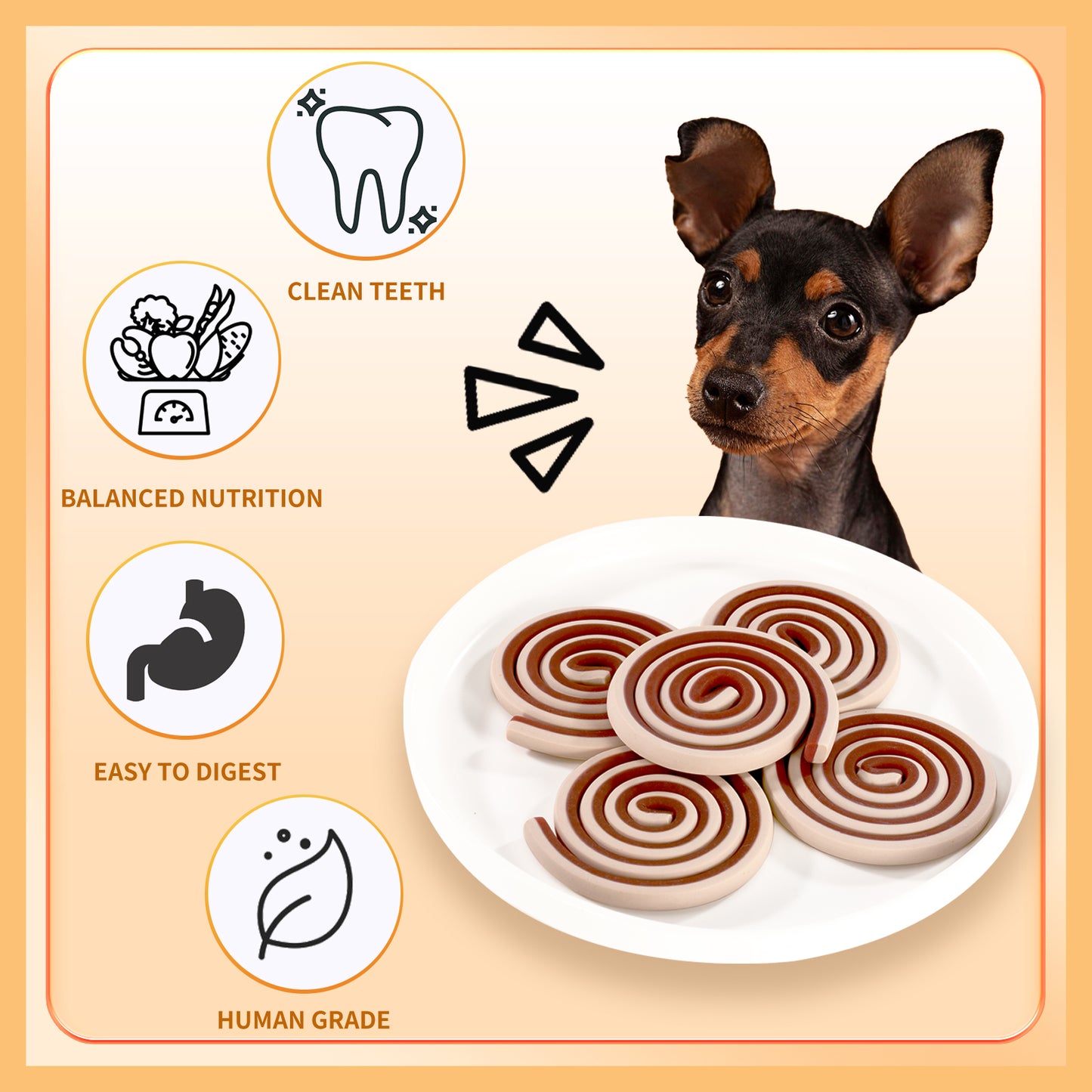 HUWZZE Dental Chews for Dogs, Chicken Flavor Dental Dog Treats Chewy Snacks, Oral Care and Hygiene Chews 22.9 oz